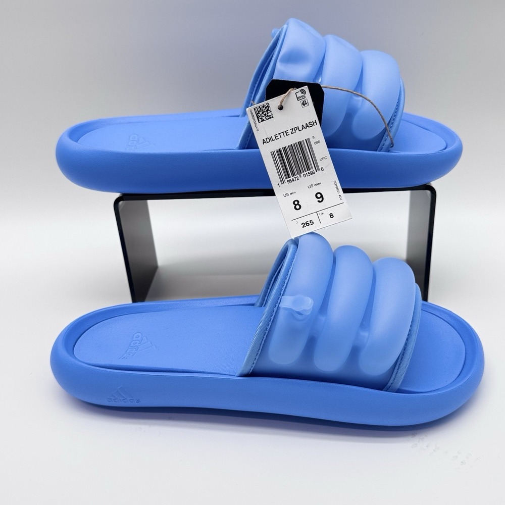 Size 8M, 9W- Adidas Adilette Zplaash Summer Slides Ocean Blue
